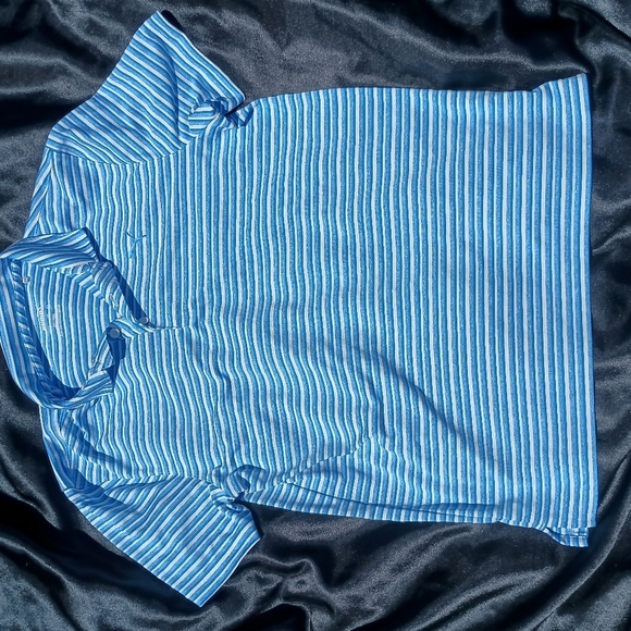 Puma Blue Polo Shirt with Classic Stripes - Picture 7 of 12